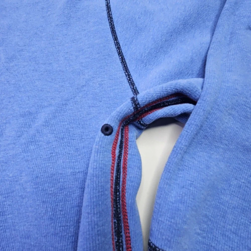 Tommy Bahama 1/4 Zip Pullover Sweater XL Blue Reversible Cotton Blend Ribbed